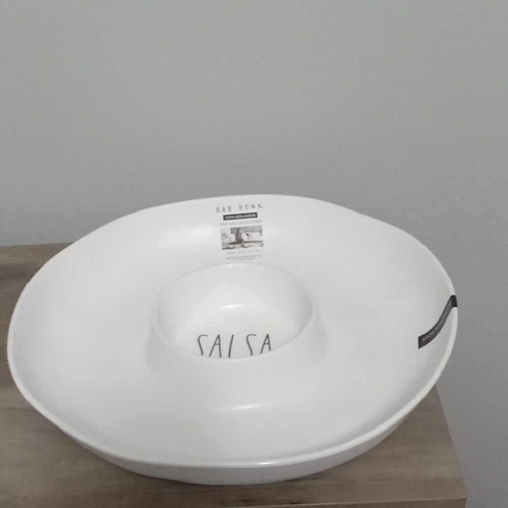 Rae Dunn White Salsa Chip and Dip Platter